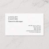 Carte De Visite Classic élégant impressionnant blanc clair manager (Devant)