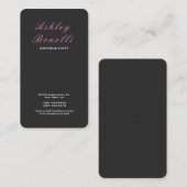 Carte De Visite Classic féminin rose gris vertical (Devant / Derrière)