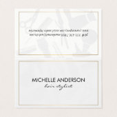 Carte De Visite Classic Gold Border Hair Stylist (Extérieur déplié)