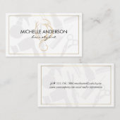 Carte De Visite Classic Gold Border Hair Stylist (Devant / Derrière)