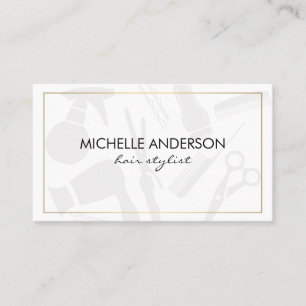 Carte De Visite Classic Gold Border Hair Stylist