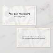 Carte De Visite Classic Gold Border Hair Stylist (Devant / Derrière)