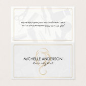 Carte De Visite Classic Gold Border Hair Stylist (Extérieur déplié)