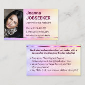 Carte De Visite Classic Job Seeker Rainbow Ombre Elegant Rose Gold (Devant / Derrière)