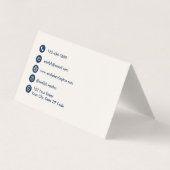 Carte De Visite Classic Key QR Code Navy Real Estate Agent (Dos)