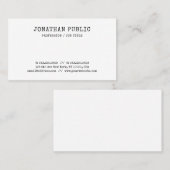 Carte De Visite Classic Look Elite Simple Design Modèle Nostalgie (Devant / Derrière)