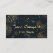 Carte De Visite Classic Modern Black Gold Stars Personnalisé (Dos)