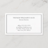 Carte De Visite Classic Modern Dentist Dentist - Logo Nomination (Dos)