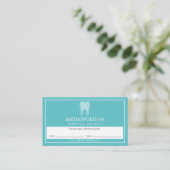 Carte De Visite Classic Moderne Dentiste Dent Logo Aqua Rendez-vou (Debout devant)