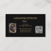 Carte De Visite Classic Noir Golden Art Nouveau Profil Chat (Dos)