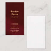 Carte De Visite Classic Old English Gold Text Font Nostalgic (Devant / Derrière)