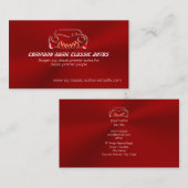 Carte De Visite Classic Red Sports Auto sur Crimson Metallic look (Devant / Derrière)