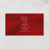 Carte De Visite Classic Red Sports Auto sur Crimson Metallic look (Dos)