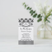 Carte De Visite Classic Retro rose et noir Paris chic (Debout devant)