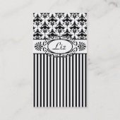 Carte De Visite Classic Retro rose et noir Paris chic (Dos)