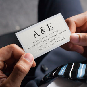 Carte De Visite Classic Retro Vintage Stripes Initiales simples