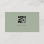 Carte De Visite Classic Sage Green QR Code Business Branding (Dos)
