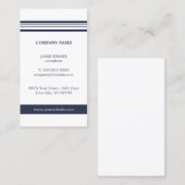 Carte De Visite Classic Simple Elegant Blue White (Devant / Derrière)