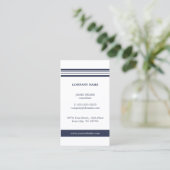 Carte De Visite Classic Simple Elegant Blue White (Debout devant)