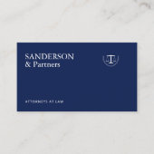 Carte De Visite Classic traditional navy blue law firm attorney (Devant)