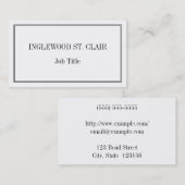 Carte De Visite Classic, Traditional, Professional Business Card (Devant / Derrière)