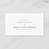 Carte De Visite Classic Typography Bakery Pastry Chef (Devant)