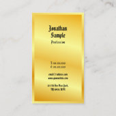 Carte De Visite Classic Vieux Style Texte Faux Or Élégant Modèle (Dos)