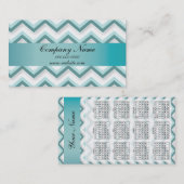 Carte De Visite Classic White et Turquoise Zigzag Pocket 2019 Cale (Devant / Derrière)