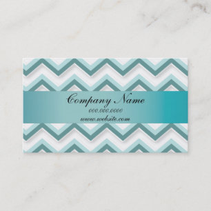 Carte De Visite Classic White et Turquoise Zigzag Pocket 2019 Cale