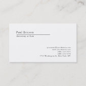 Carte De Visite Classical Elegant Plain Professional (Devant)