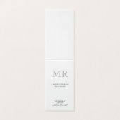Carte De Visite Classical Monogram Grey White Minimalist Plain (Extérieur déplié)