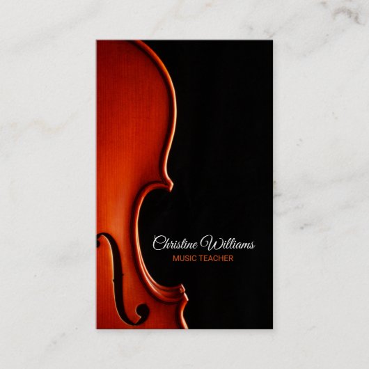 Carte De Visite Classical String Music Teacher Professional (Devant)