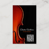 Carte De Visite Classical String Music Teacher Professional QRcode (Devant)