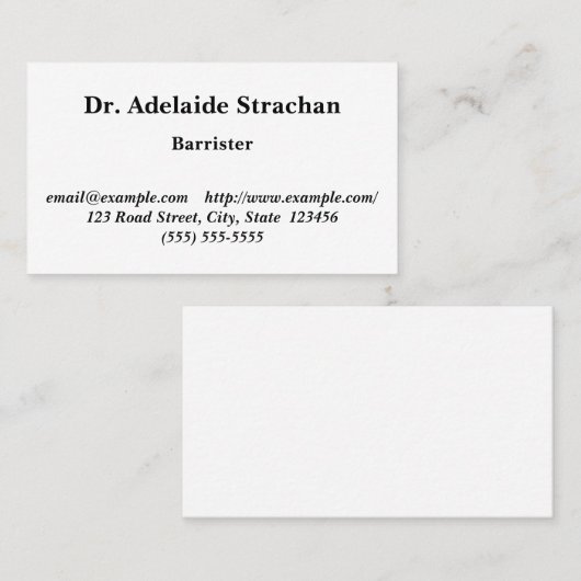 Carte de visite classique (Devant / Derrière)