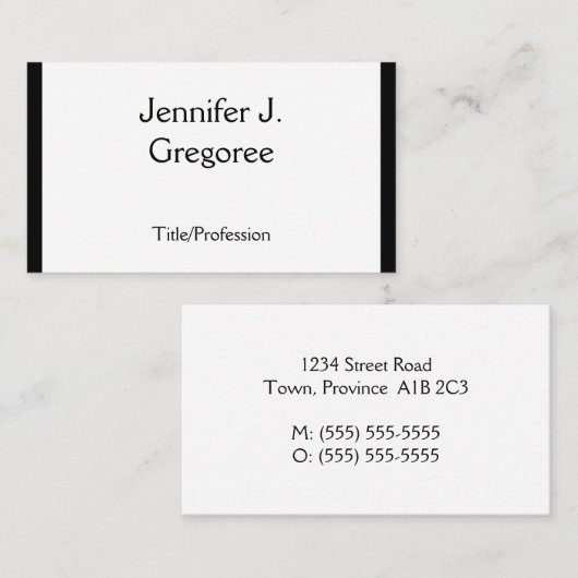 Carte de visite classique (Devant / Derrière)