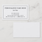 Carte de visite classique, ancienne (Devant / Derrière)