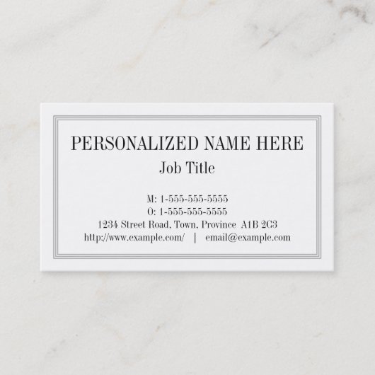 Carte de visite classique, ancienne (Devant)