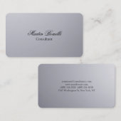 Carte De Visite Classique Arrière - plan gris argent (Devant / Derrière)