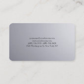 Carte De Visite Classique Arrière - plan gris argent (Dos)