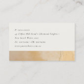 Carte De Visite Classique Artistique Chic Beige Or Peinture Textur (Dos)
