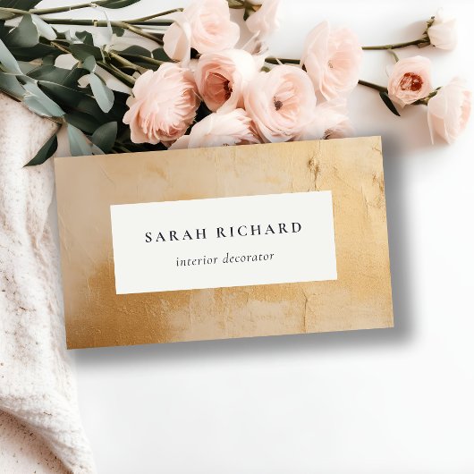 Carte De Visite Classique Artistique Chic Beige Or Peinture Textur