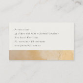 Carte De Visite Classique Artistique Chic Beige Or Peinture Textur (Dos)