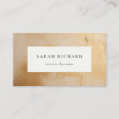 Carte De Visite Classique Artistique Chic Beige Or Peinture Textur (Devant)
