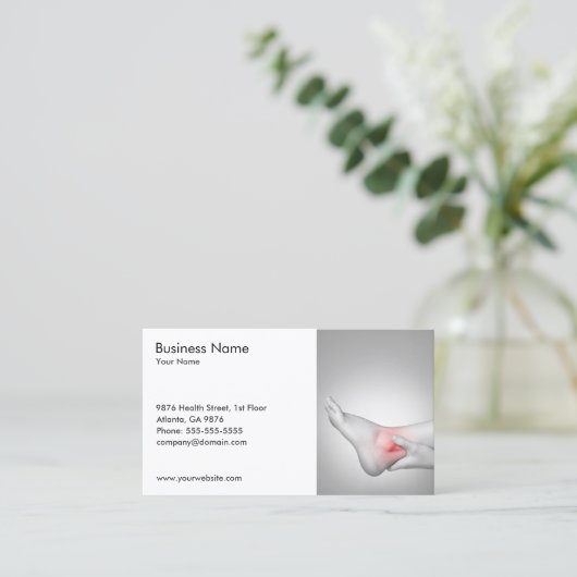 Carte De Visite Classique avec photo d'un docteur en ankle féminin (Debout devant)