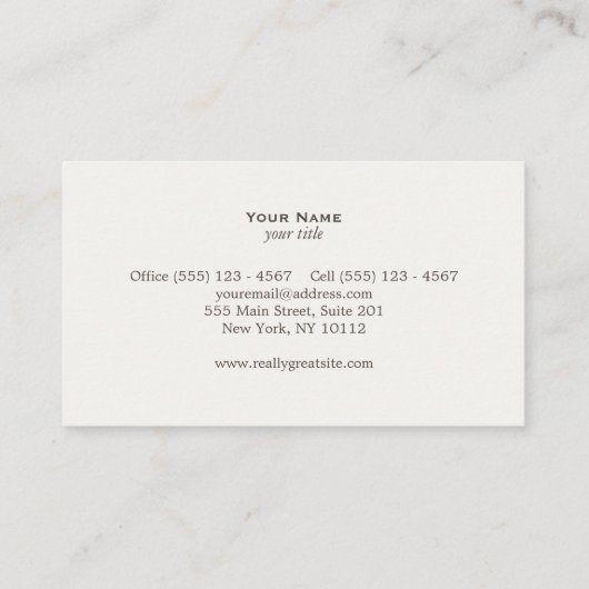 Carte de visite classique avocat balance justice (Dos)