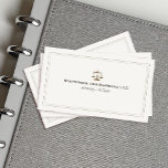 Carte de visite classique avocat balance justice<br><div class="desc">Design intelligent et élégant avec logo de l'échelle de justice.</div>
