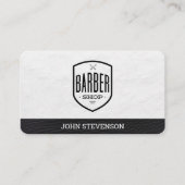 Carte De Visite Classique | Barber Shop | Découpe en cuir (Devant)