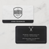 Carte De Visite Classique | Barber Shop | Découpe en cuir (Devant / Derrière)