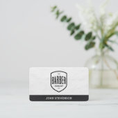 Carte De Visite Classique | Barber Shop | Découpe en cuir (Debout devant)