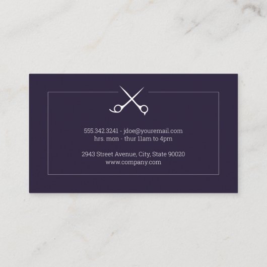 Carte De Visite Classique | Barber Shop | Découpe en cuir | Barre (Dos)